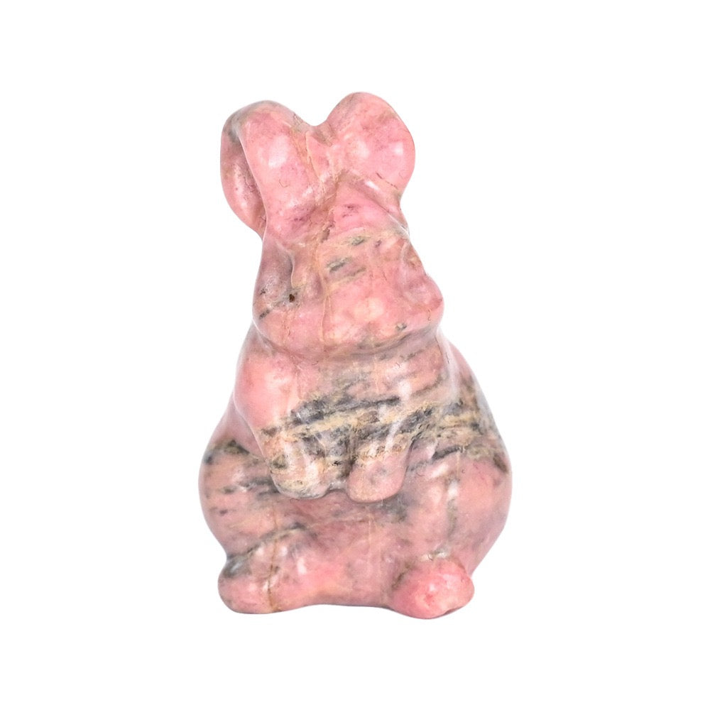 Cute Rabbit Statue Hand Carved Animal Figurine