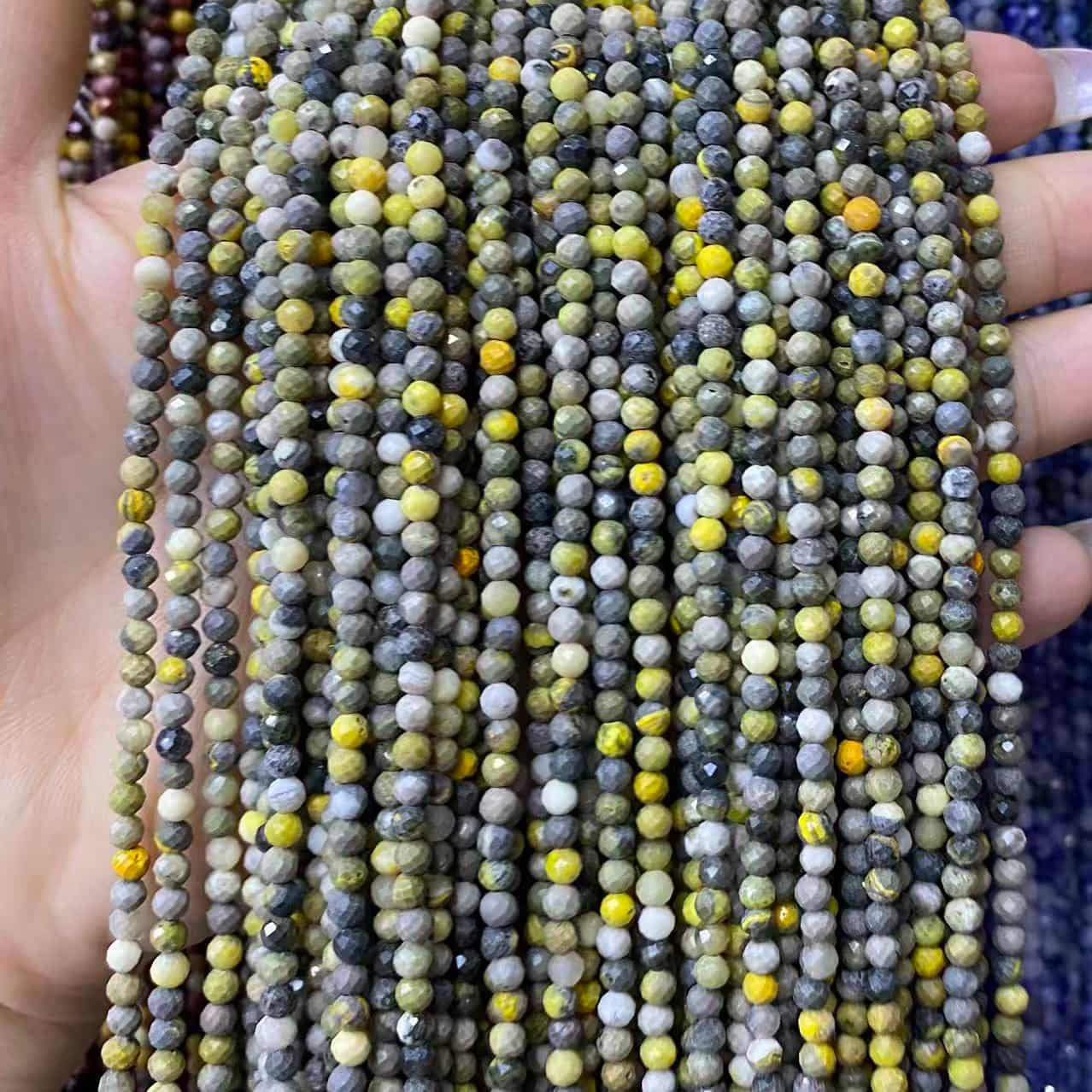 Tiny Round Faceted Beads Gemstone/Quartz/Jasper/Agate 2mm 3mm 4mm