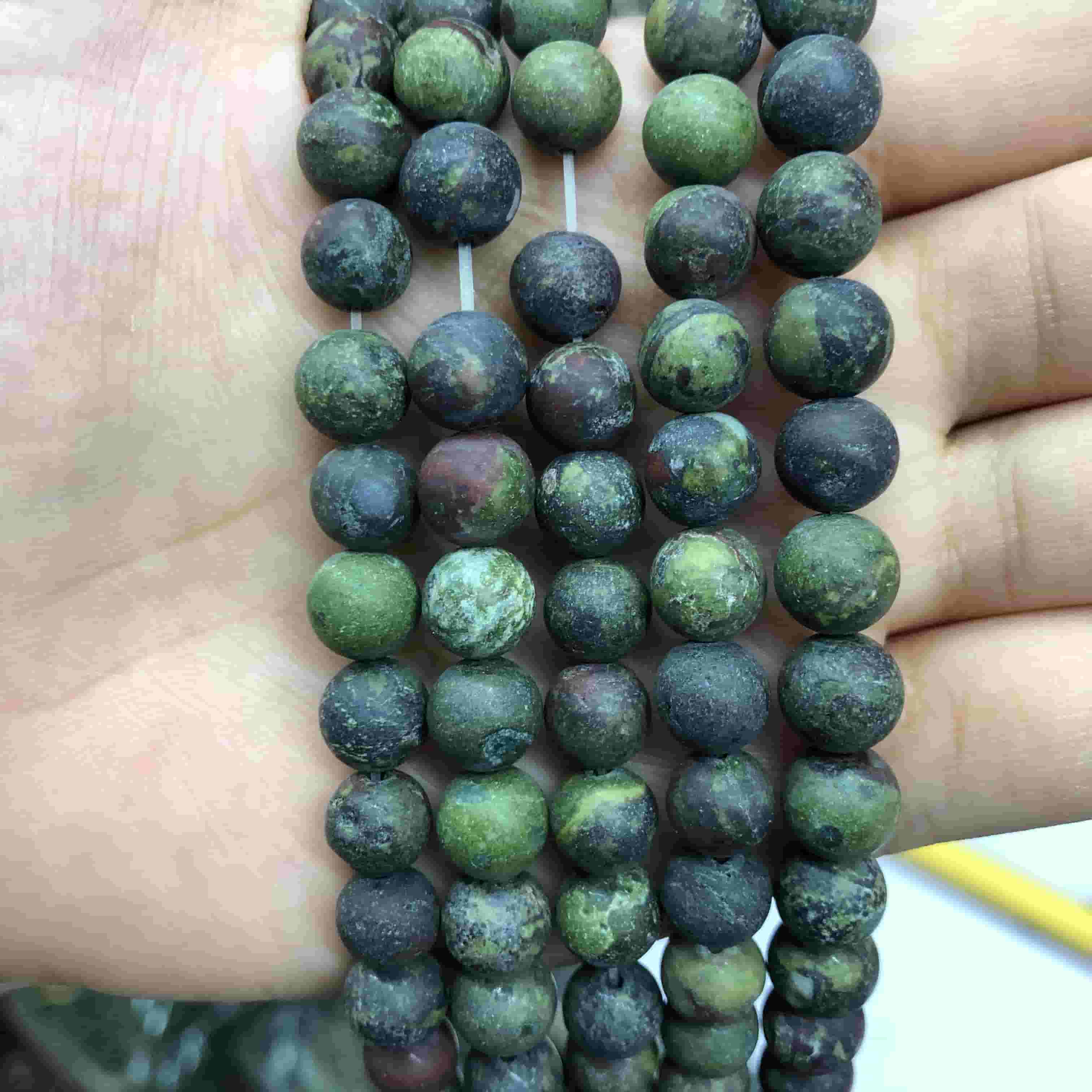 Round Matte Beads Crystal/Quartz/Jasper/Agate 4mm 6mm 8mm 10mm