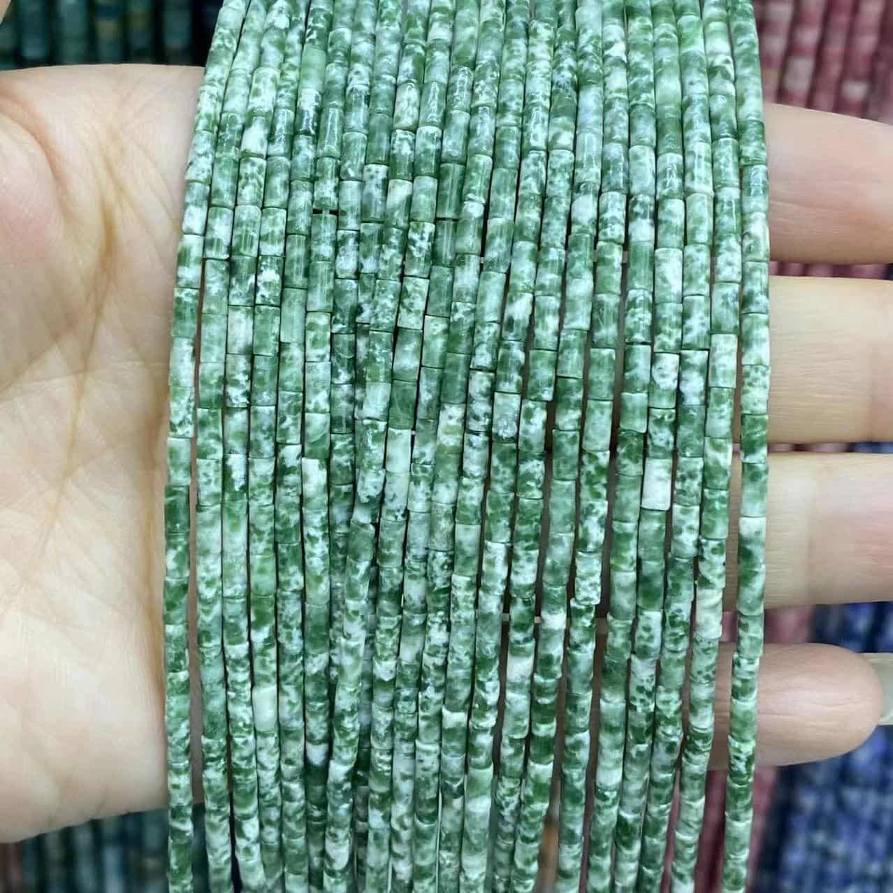 Cylindrical Tube Beads 2x4mm Quartz/Jasper/Agate/Crystal