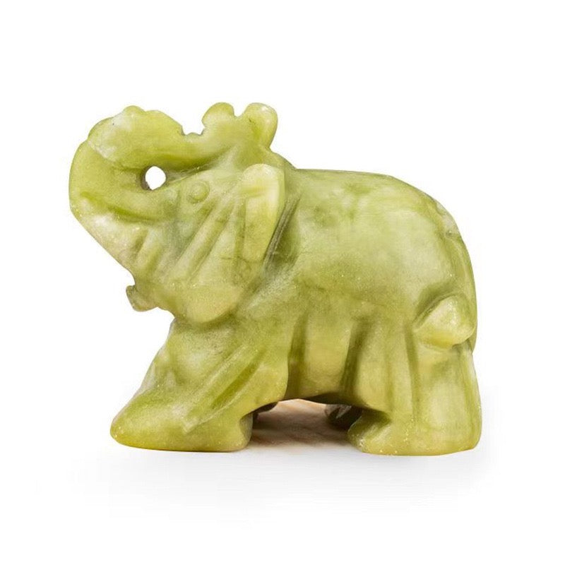 Elephant Figurine Hand Carved Animal Figurine