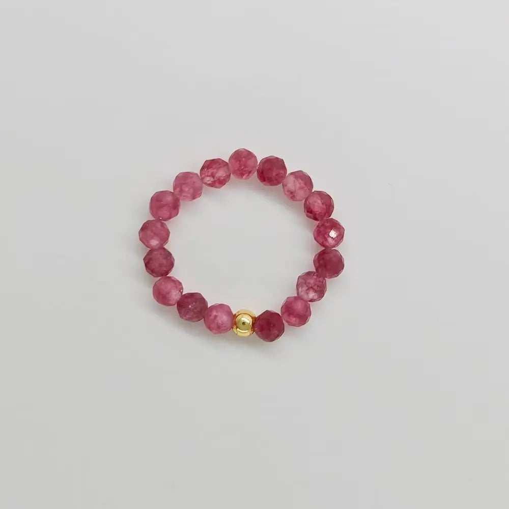 3mm Multi Round Faceted Bead Ring Elastic Rings Stackable