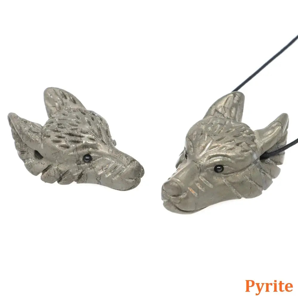 Wolf Head Statue Hand Carved Animal Figurine