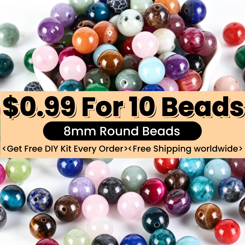 $0.99-10PCS Round Smooth Beads 8mm