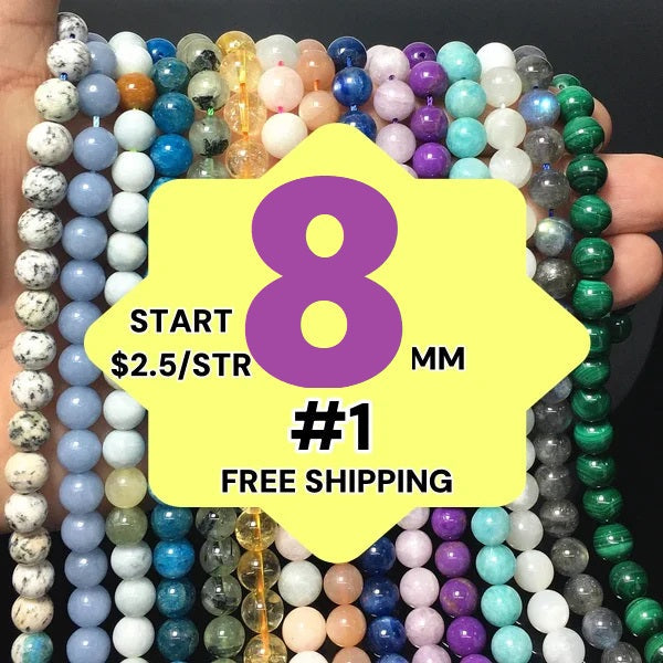 $2.5--8mm semi precious beads #1 Free Shipping