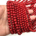 AAA Round Red Coral Beads