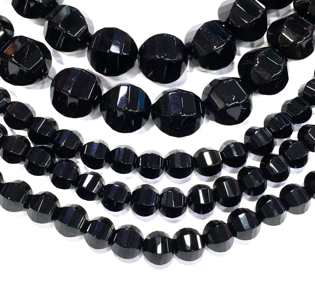 Lantern Shape Black Onyx Beads
