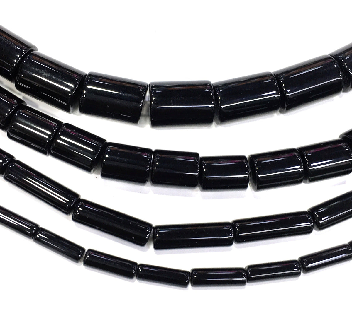Tube Shape Black Onyx Beads
