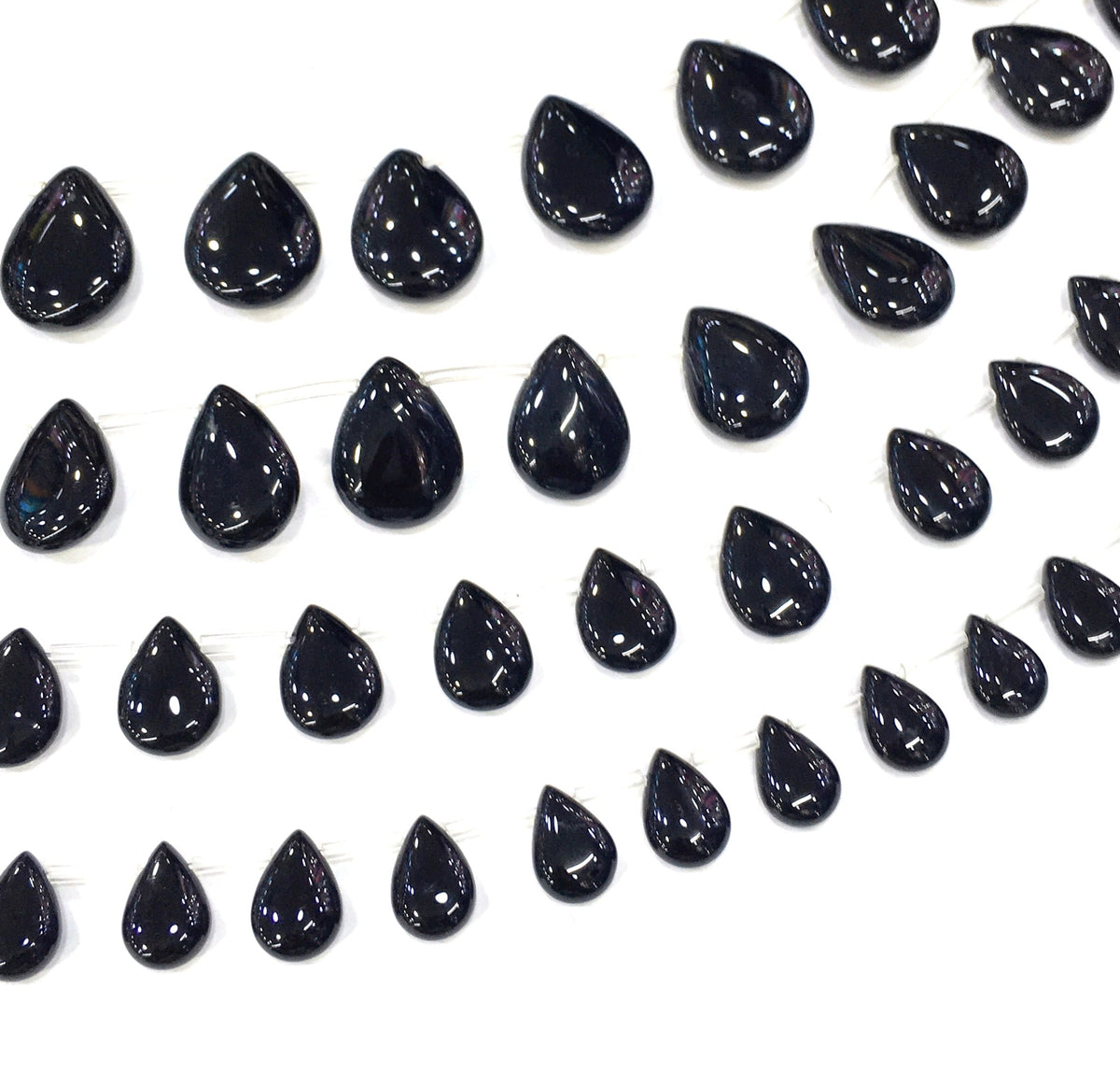 Drop Shape Black Onyx Beads