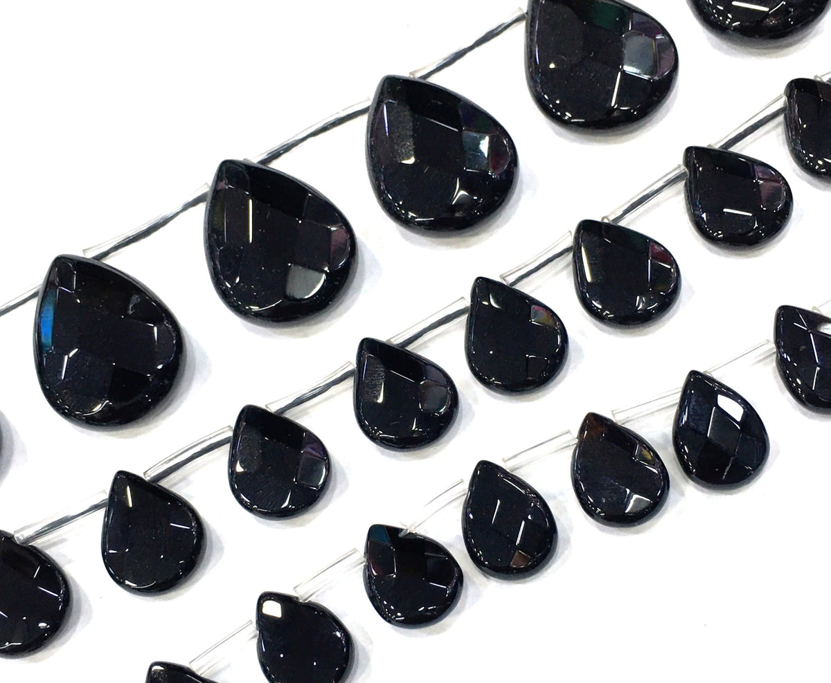 Drop Shape Black Onyx Beads