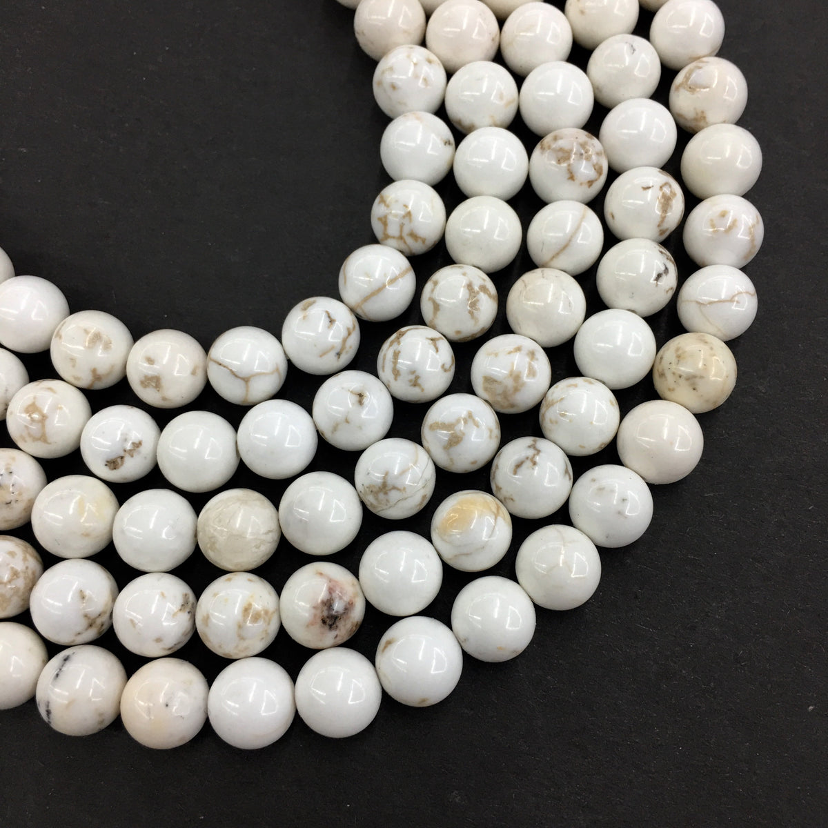 Round White Turquoise Beads