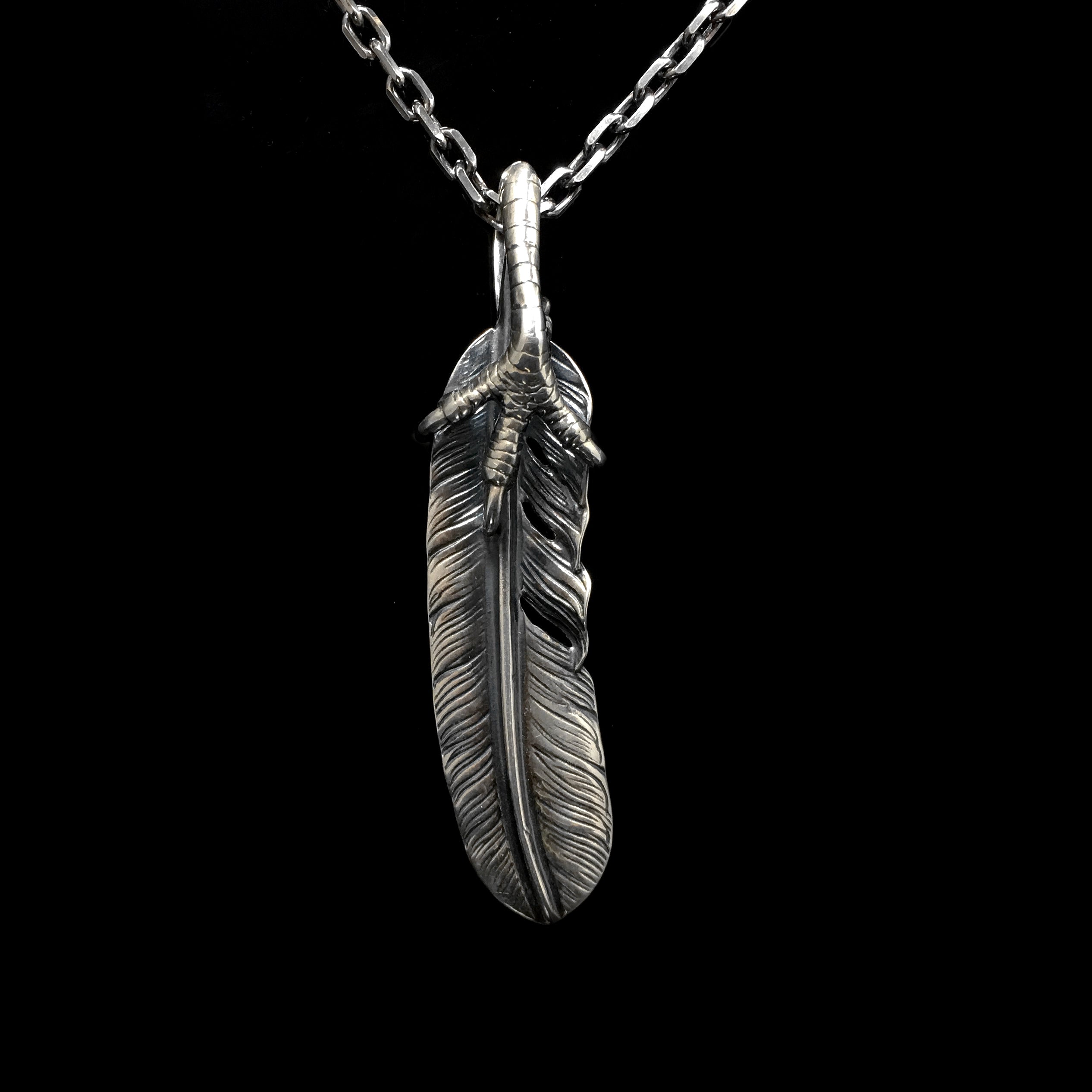 Left Eagle Claw Feather Retro 925 Silver Pendant Takahashi Goro