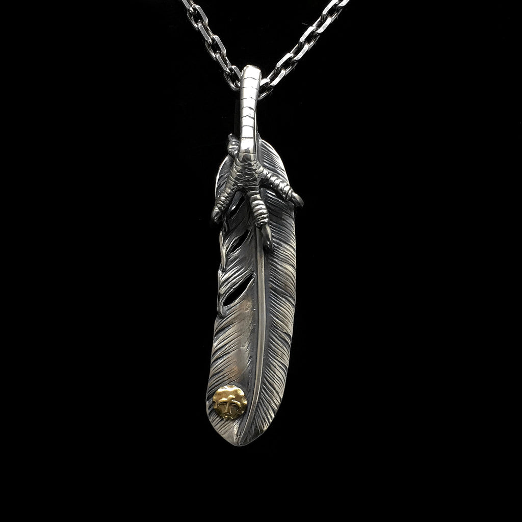 Right Eagle Claw Feather Retro 925 Silver Pendant Japan Takahashi Goro