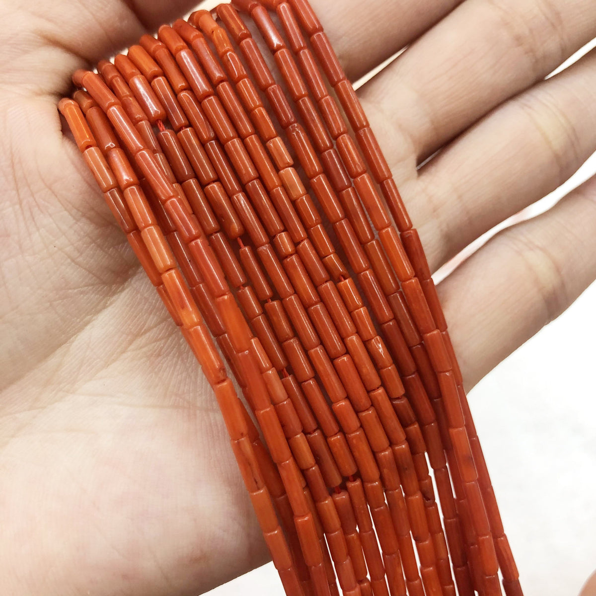 Tube Shape Coral Beads