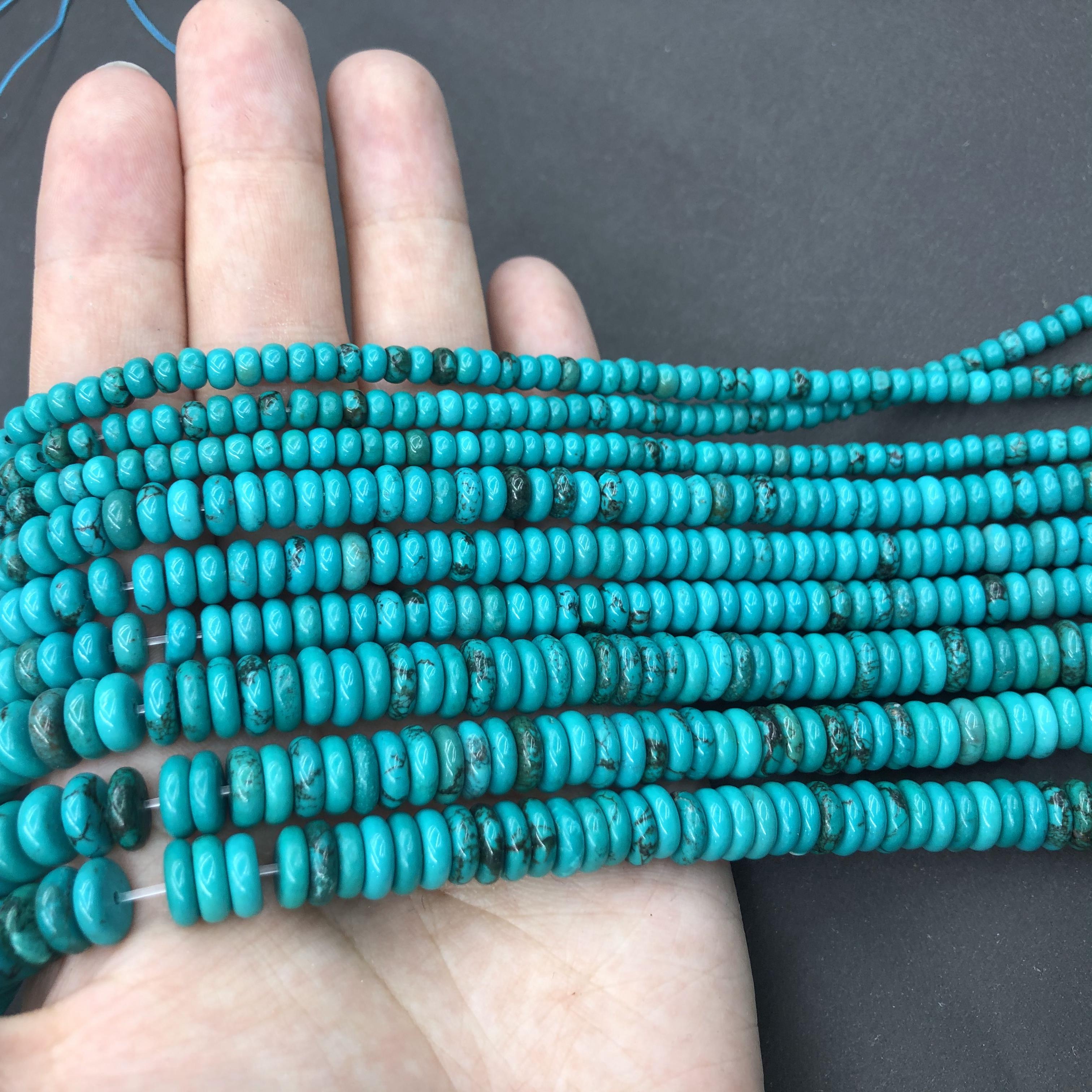 Turquoise Loose Beads Round Fcaeted Rice Rondelle Flat Oval Irregular Shape Beads