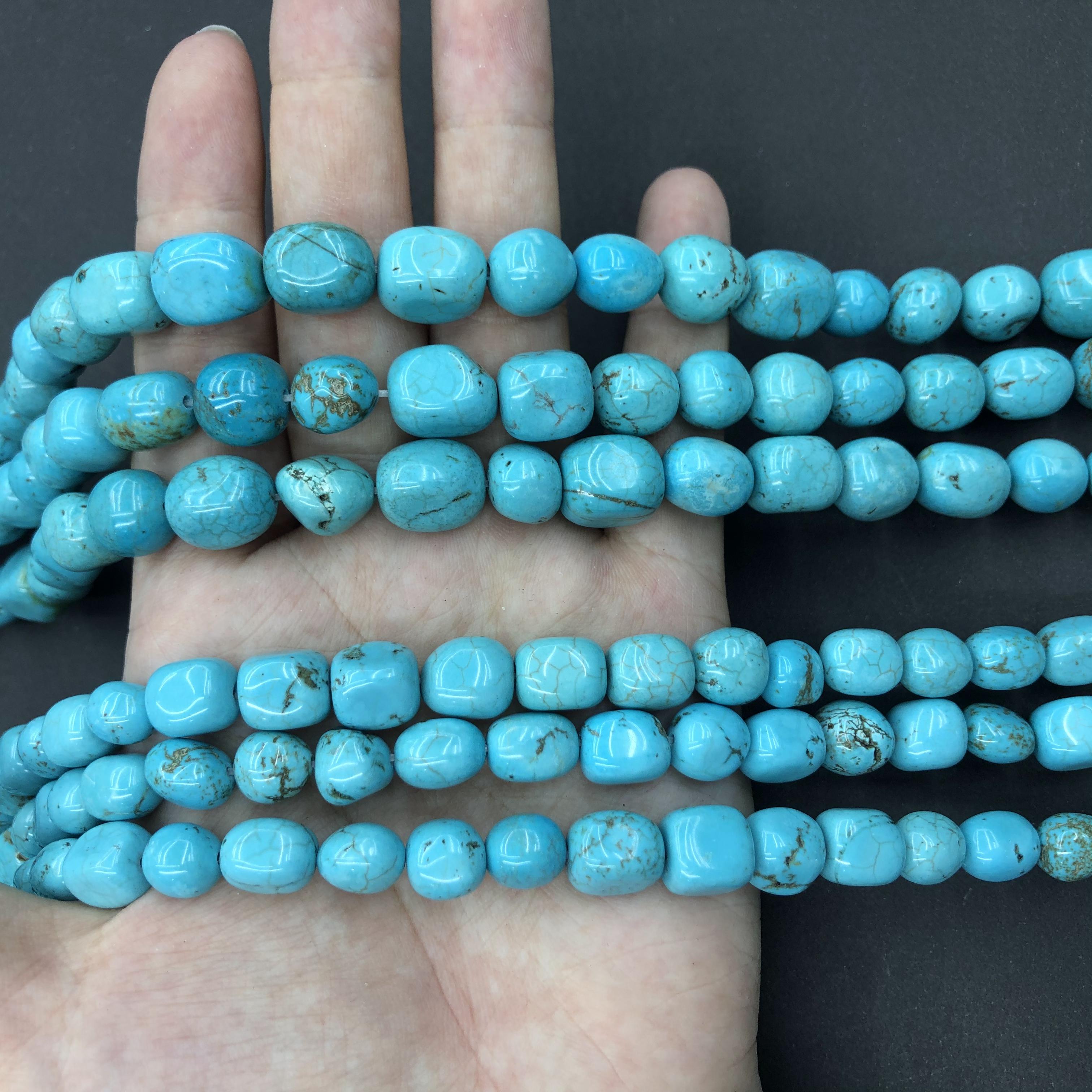 Turquoise Loose Beads Round Fcaeted Rice Rondelle Flat Oval Irregular Shape Beads