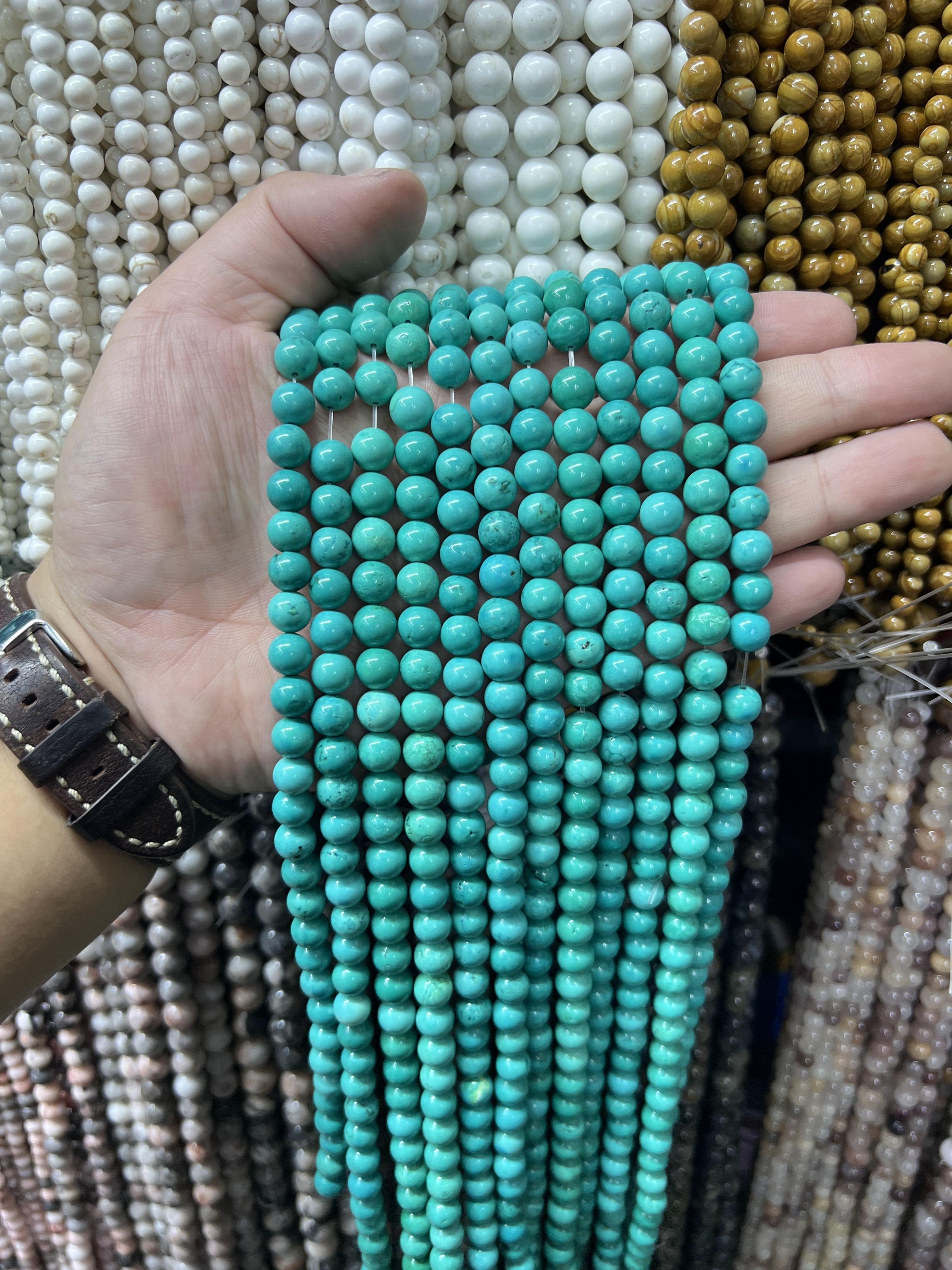 Turquoise Loose Beads Round Fcaeted Rice Rondelle Flat Oval Irregular Shape Beads