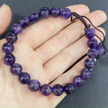Amethyst Braided Rope Crystal Bracelet for Strenght and Power