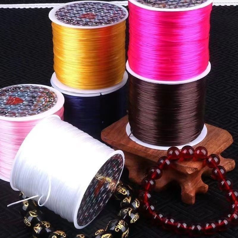 $0.99/Pcs 50M/Roll 0.8mm High Quality Japan Import Elastic Cord Crystal String for Beading Premium Stretch Polyester Thread , for DIY Jewelry Making