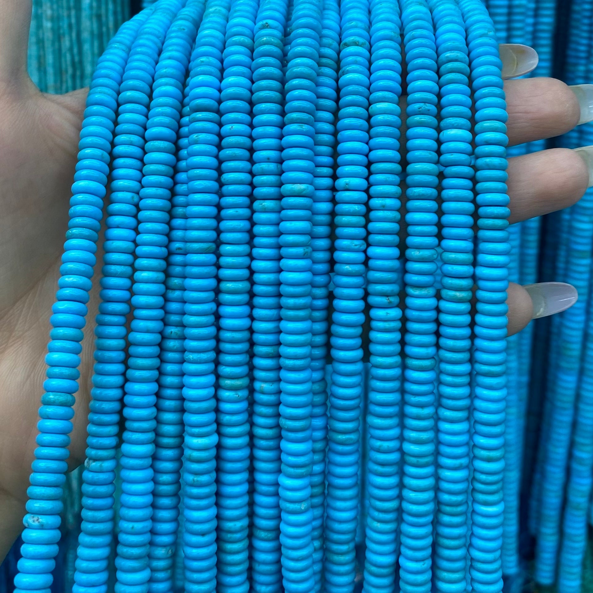 Turquoise Loose Beads Round Fcaeted Rice Rondelle Flat Oval Irregular Shape Beads