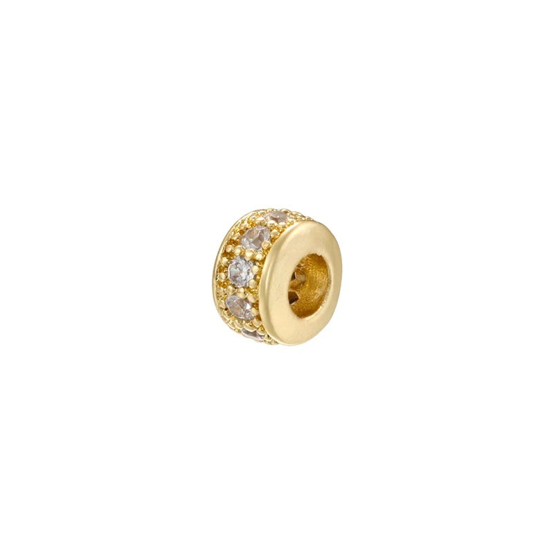 1PCS Brass Cubic Zirconia Sparkling Beads