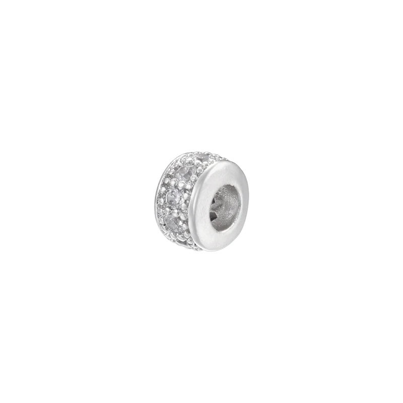 1PCS Brass Cubic Zirconia Sparkling Beads
