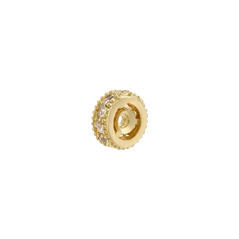 1PCS Brass Cubic Zirconia Sparkling Beads