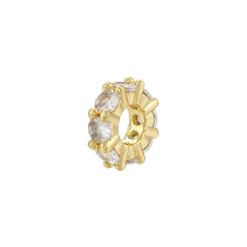 1PCS Brass Cubic Zirconia Sparkling Beads