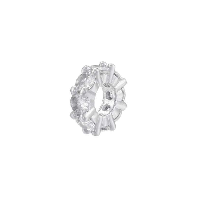 1PCS Brass Cubic Zirconia Sparkling Beads