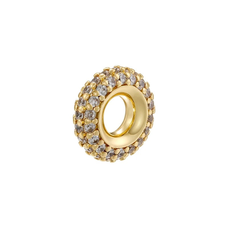 1PCS Brass Cubic Zirconia Sparkling Beads