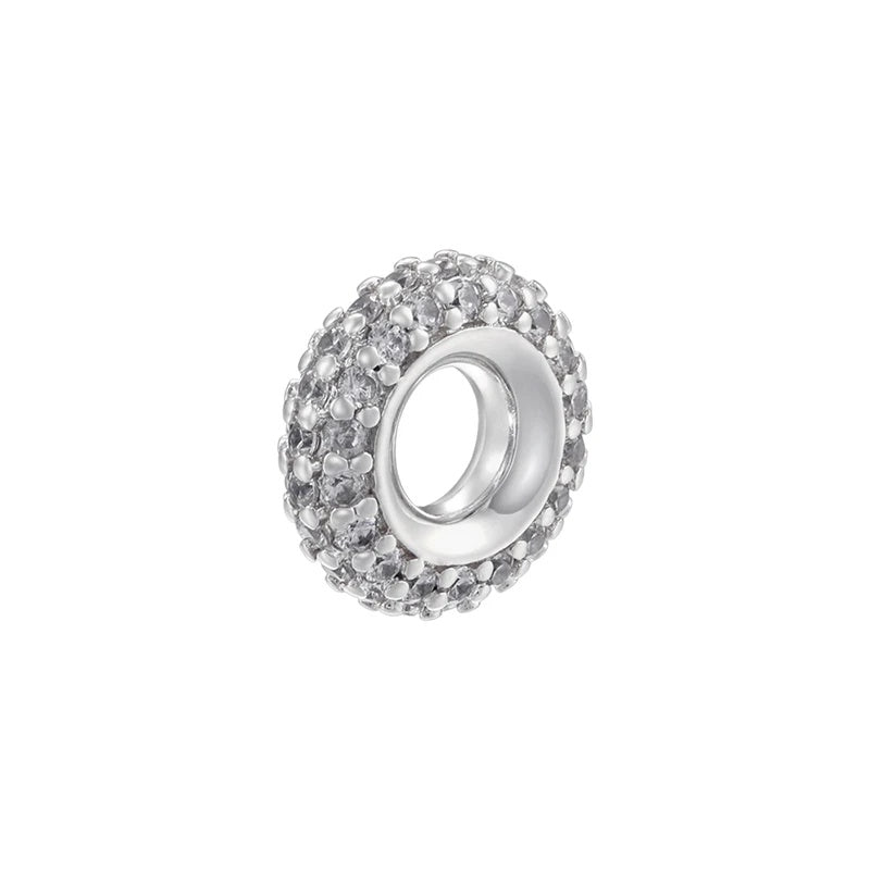 1PCS Brass Cubic Zirconia Sparkling Beads