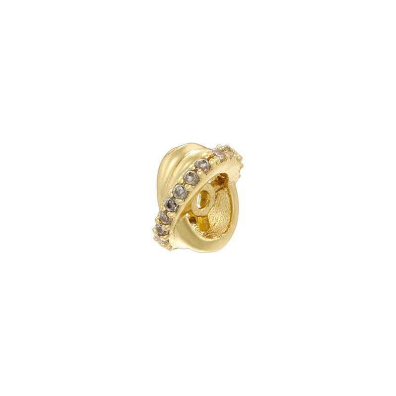 1PCS 18K Gold-plated Brass Inlaid With Zircon Spacer Beads