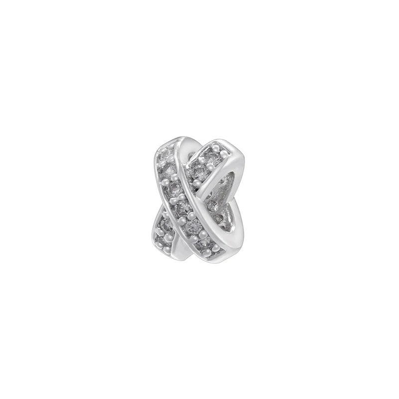 1PCS 18K Gold-plated Brass Inlaid With Zircon Spacer Beads
