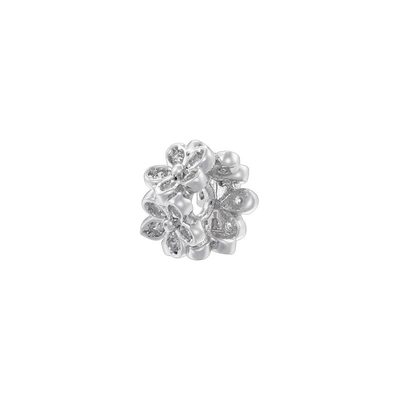 1PCS 18K Gold-plated Brass Inlaid With Zircon Spacer Beads