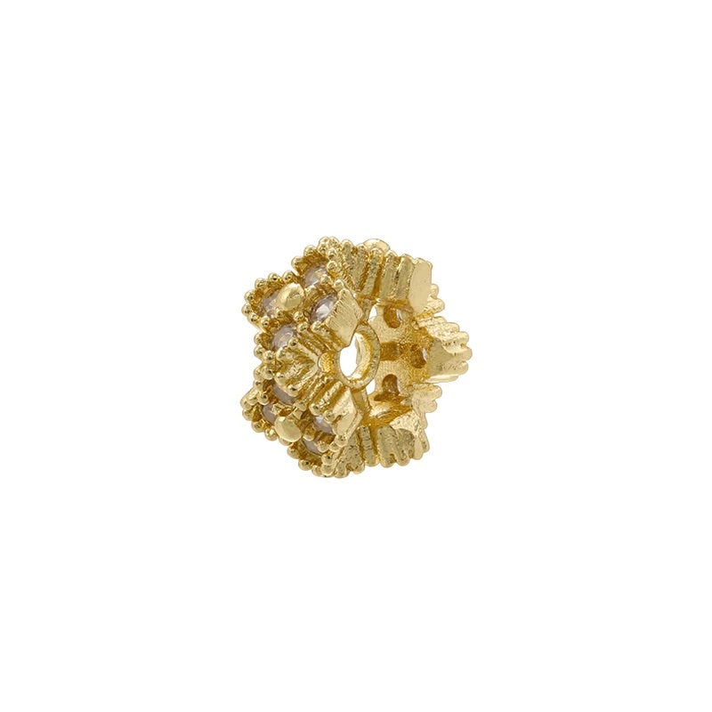 1PCS 18K Gold-plated Brass Inlaid With Zircon Spacer Beads