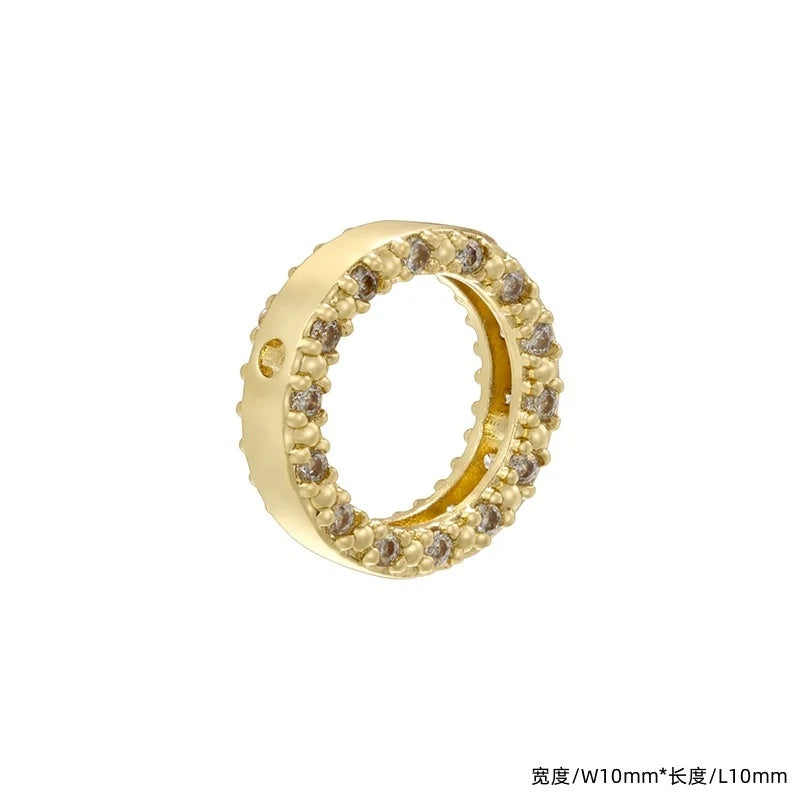 1PCS 18K Gold-plated Brass Inlaid With Zircon Spacer Beads