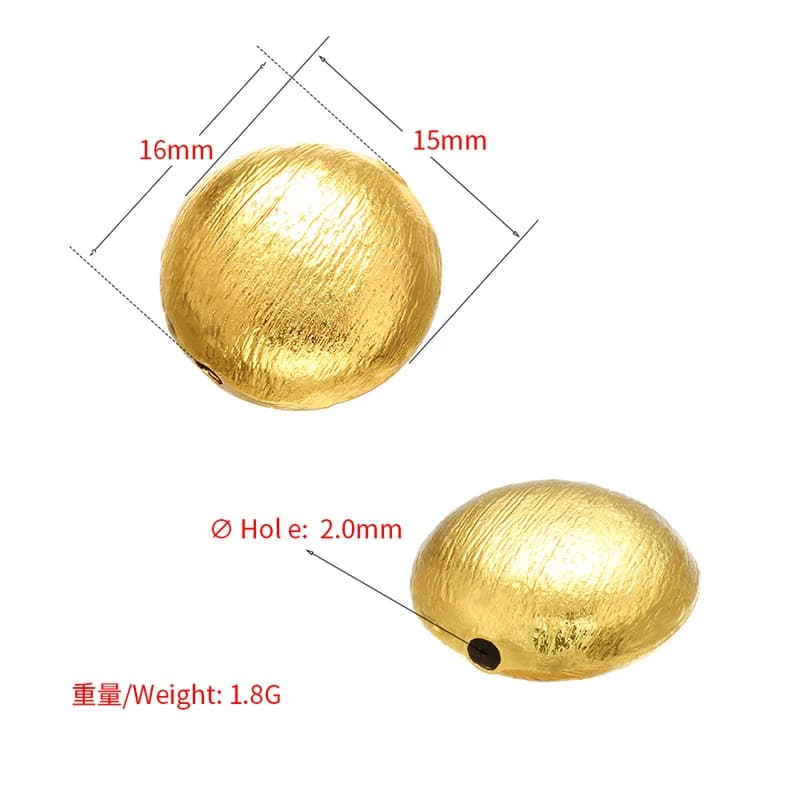 1PCS Brass Oblate Spacer Beads