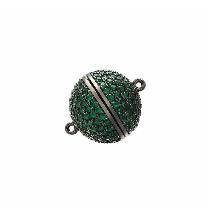 1PCS Handmade Brass Cubic Zirconia Round Connector