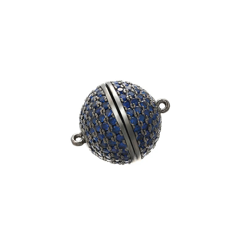 1PCS Handmade Brass Cubic Zirconia Round Connector