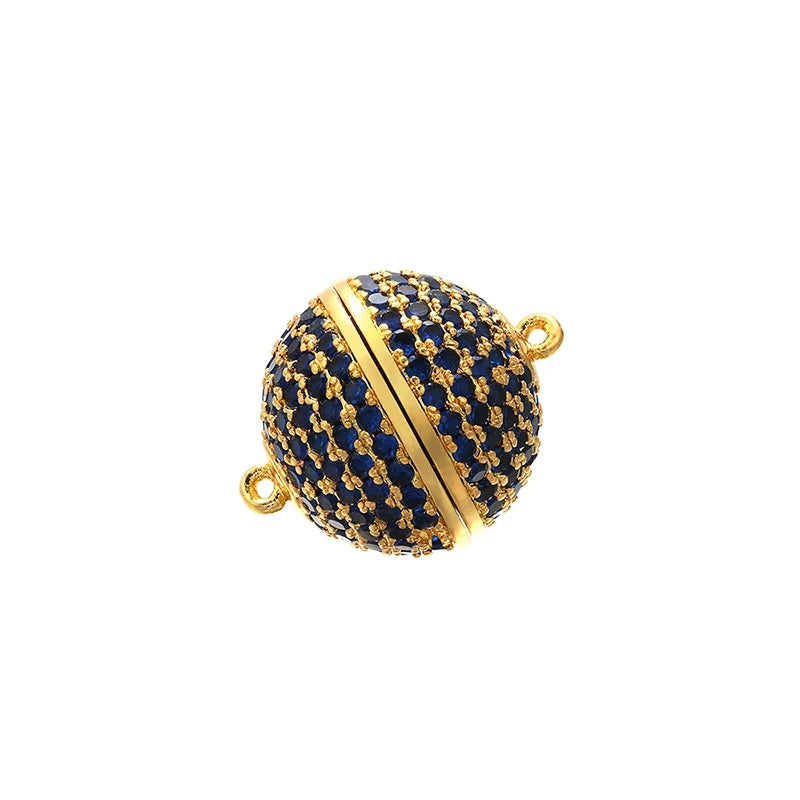 1PCS Handmade Brass Cubic Zirconia Round Connector