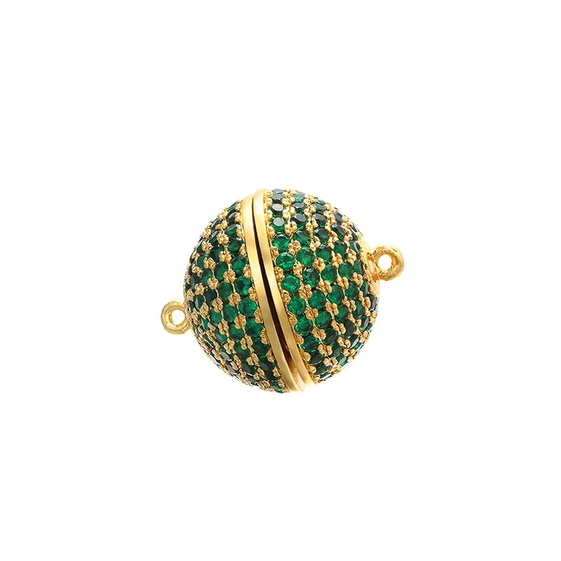 1PCS Handmade Brass Cubic Zirconia Round Connector