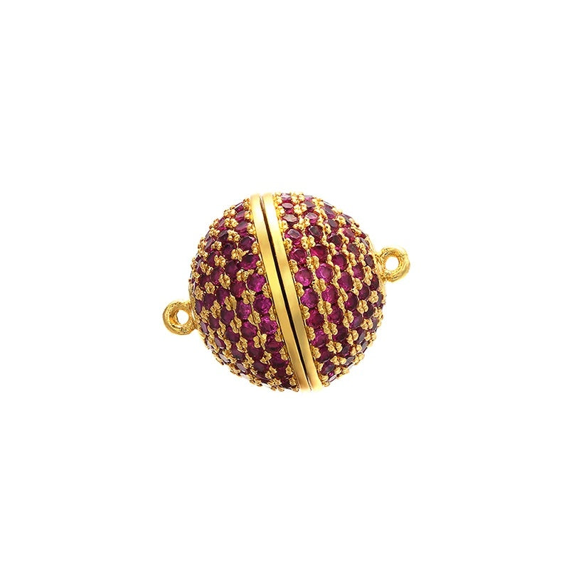 1PCS Handmade Brass Cubic Zirconia Round Connector