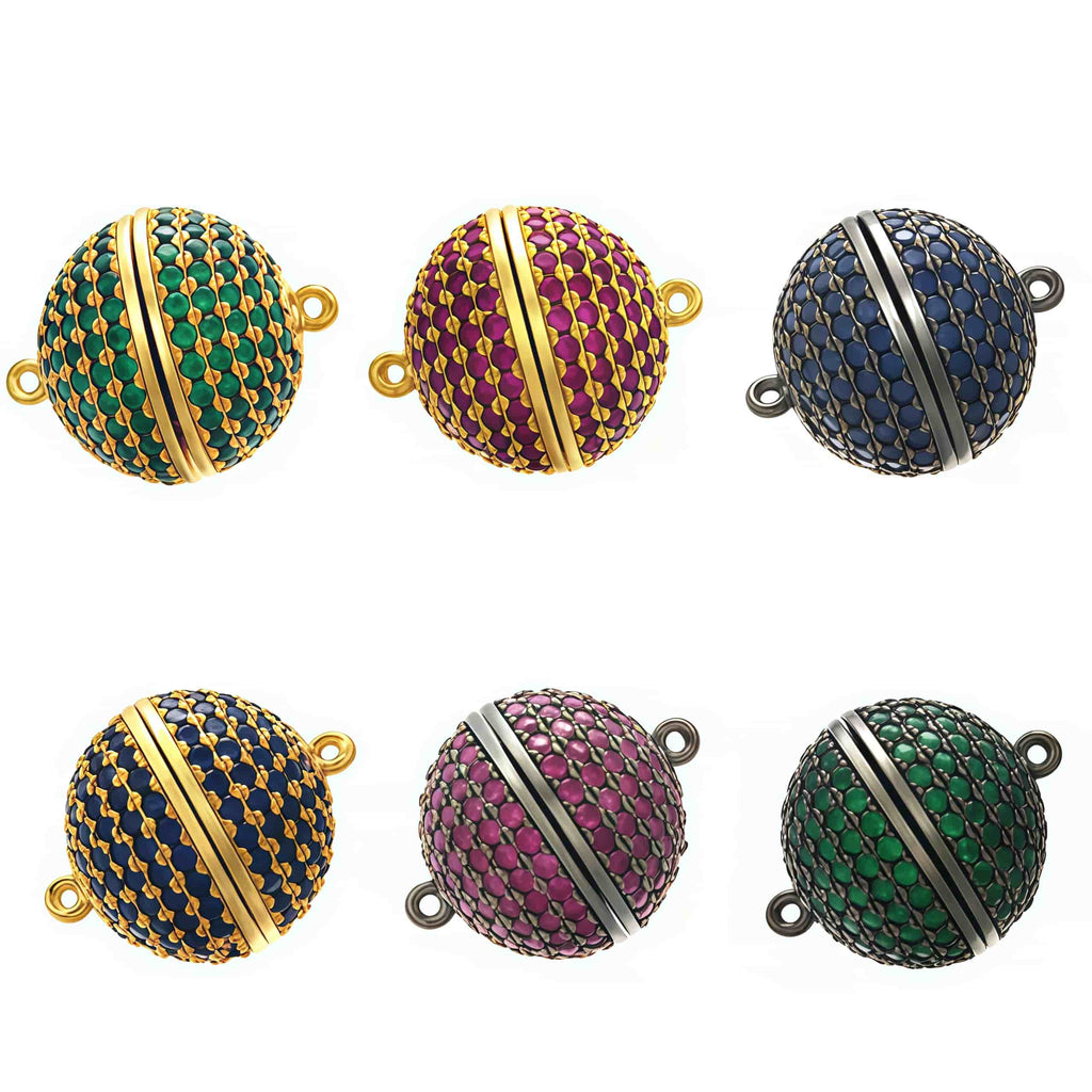 1PCS Handmade Brass Cubic Zirconia Round Connector