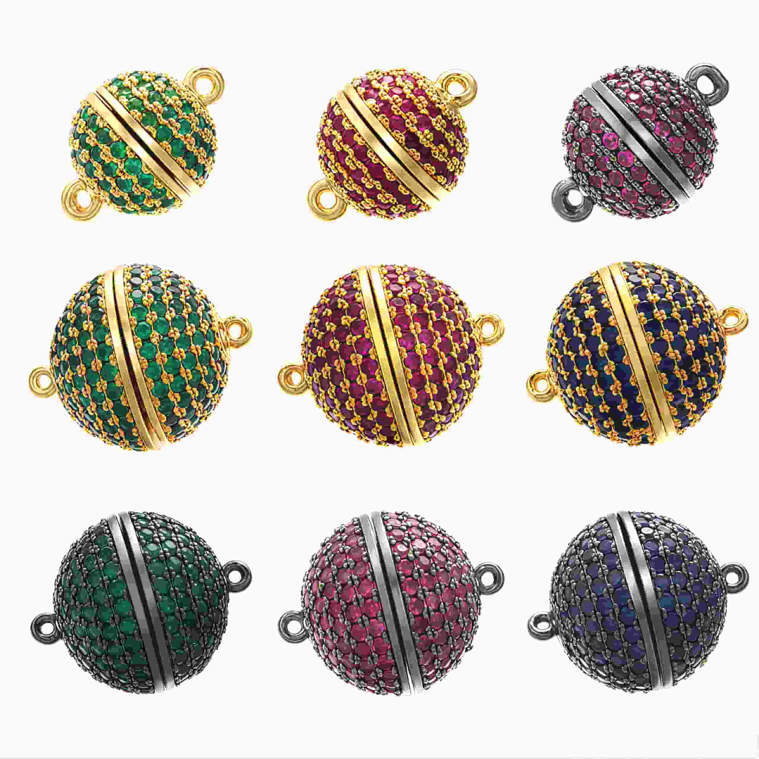 1PCS Handmade Brass Cubic Zirconia Round Connector