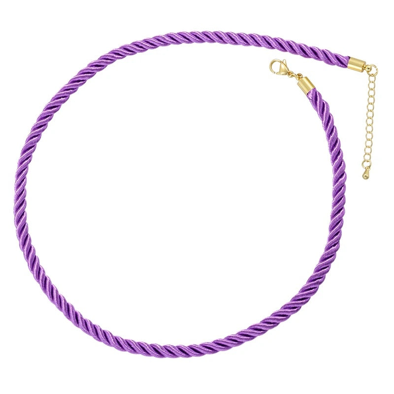 1PCS Braided Silk Rope Necklace Cords With Bright Gold Finish