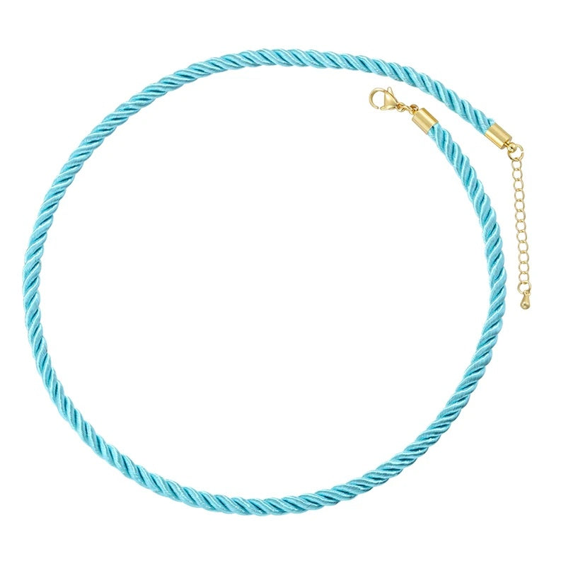 1PCS Braided Silk Rope Necklace Cords With Bright Gold Finish