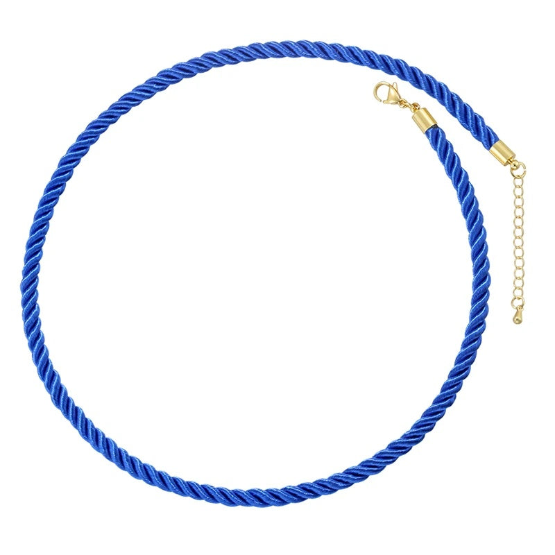 1PCS Braided Silk Rope Necklace Cords With Bright Gold Finish