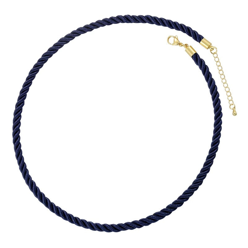 1PCS Braided Silk Rope Necklace Cords With Bright Gold Finish