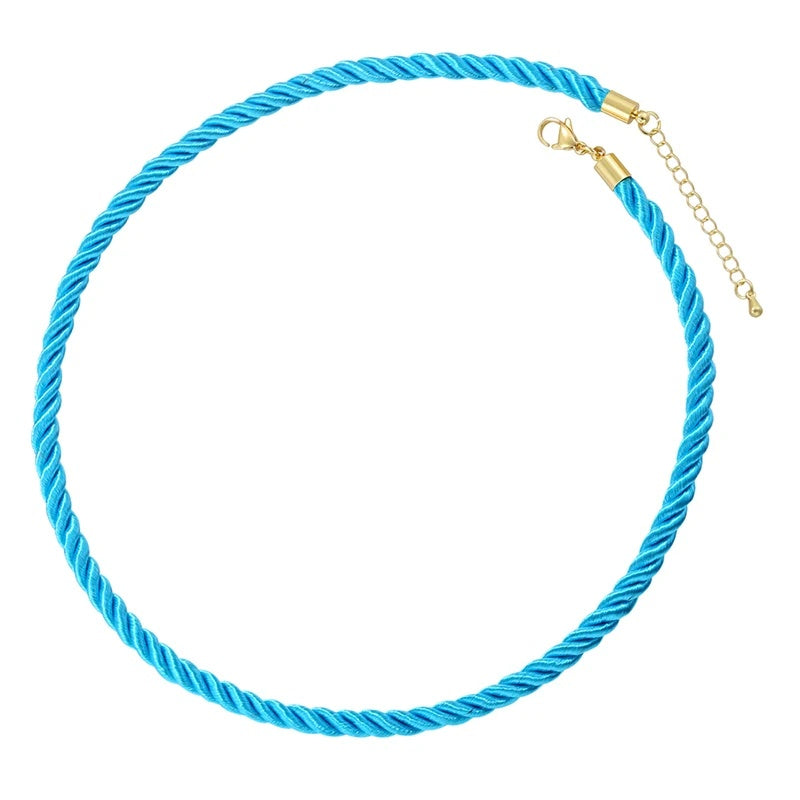 1PCS Braided Silk Rope Necklace Cords With Bright Gold Finish