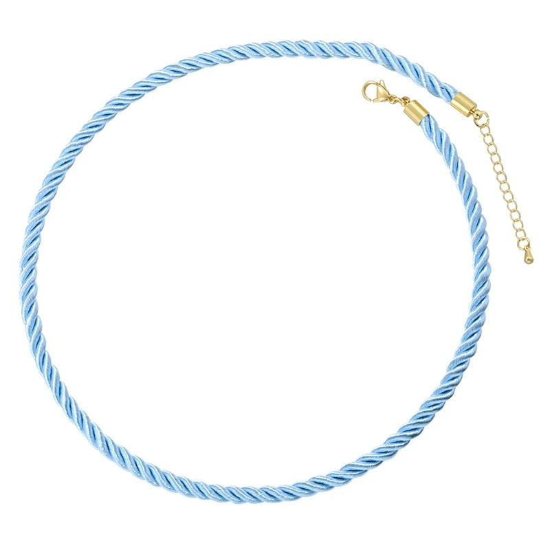 1PCS Braided Silk Rope Necklace Cords With Bright Gold Finish